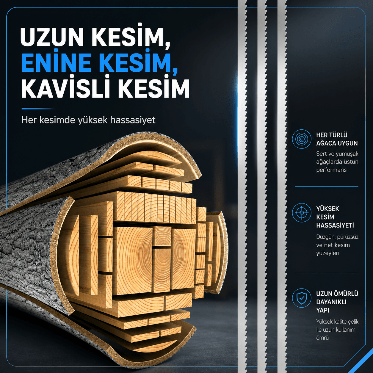 Spezial Alman Çeliği Ahşap Şerit Testere - Görsel 4