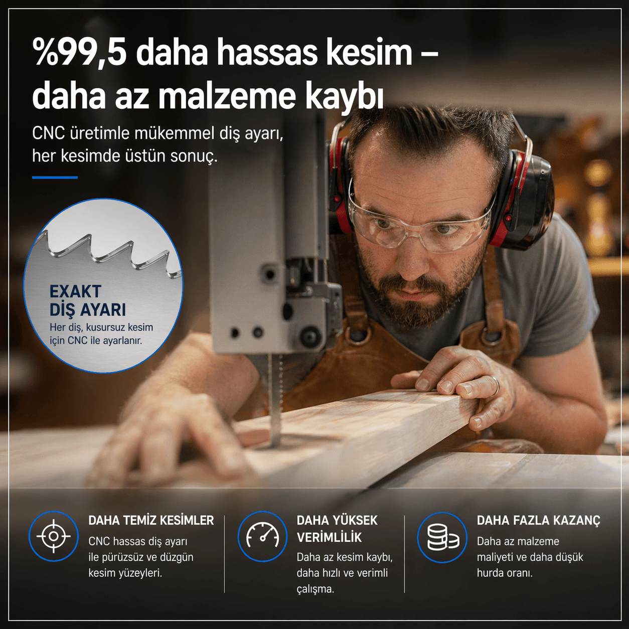 Spezial Alman Çeliği Ahşap Şerit Testere - Görsel 6