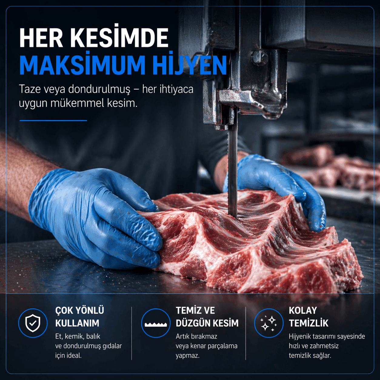 Hijyenik Et & Kemik Pro Şerit Testere Bıçağı